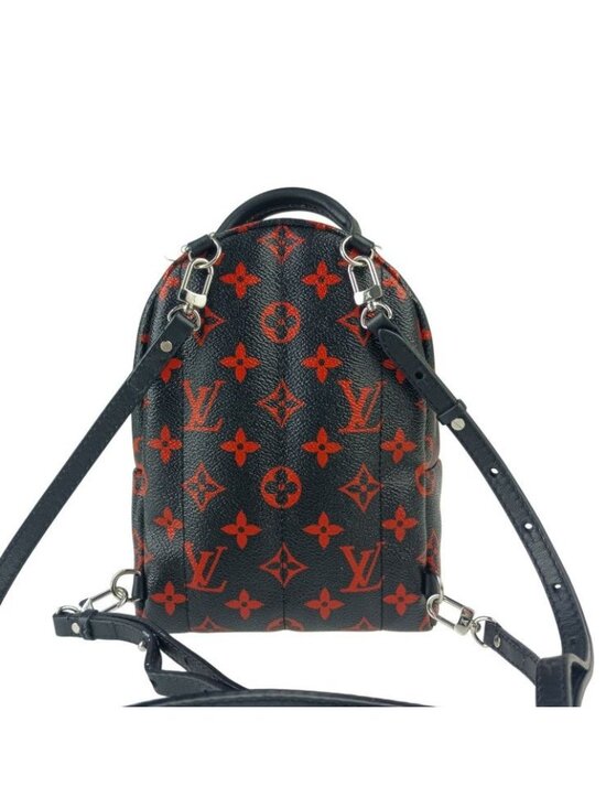 Louis Vuitton Backpack Palm Springs Mini Black Red Monogram Enfrarge Silver main image 7